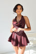 Kova Faux Leather Halter Dress